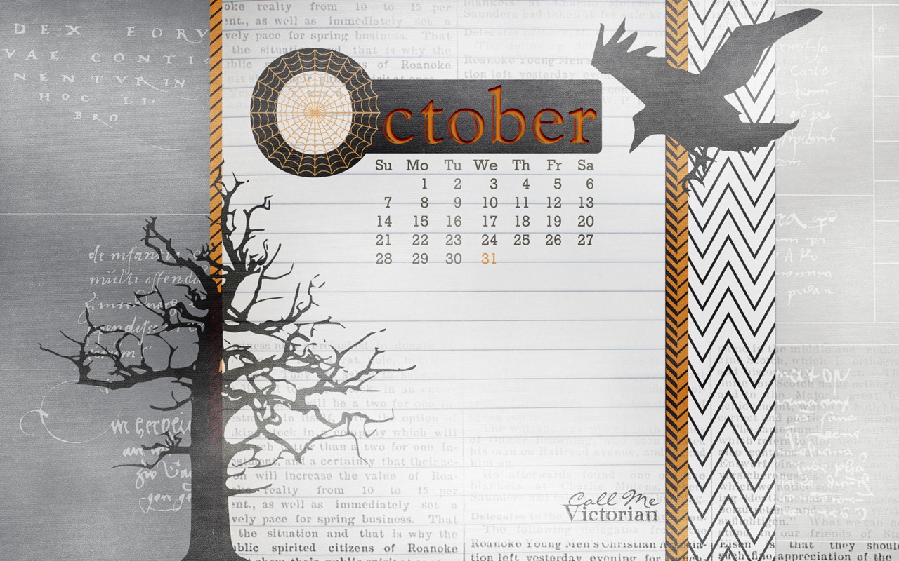 October 2012 Calendar wallpaper (2) #18 - 1280x800