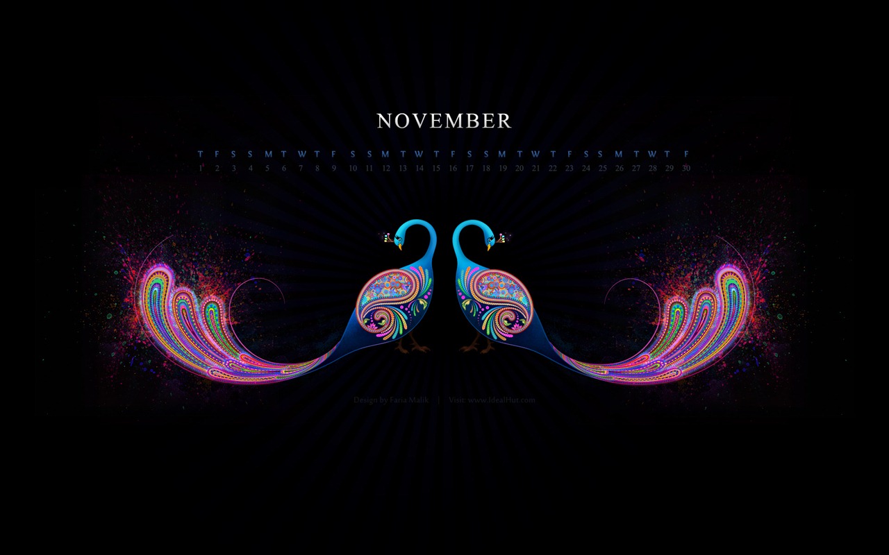 November 2012 Kalender Wallpaper (1) #8 - 1280x800