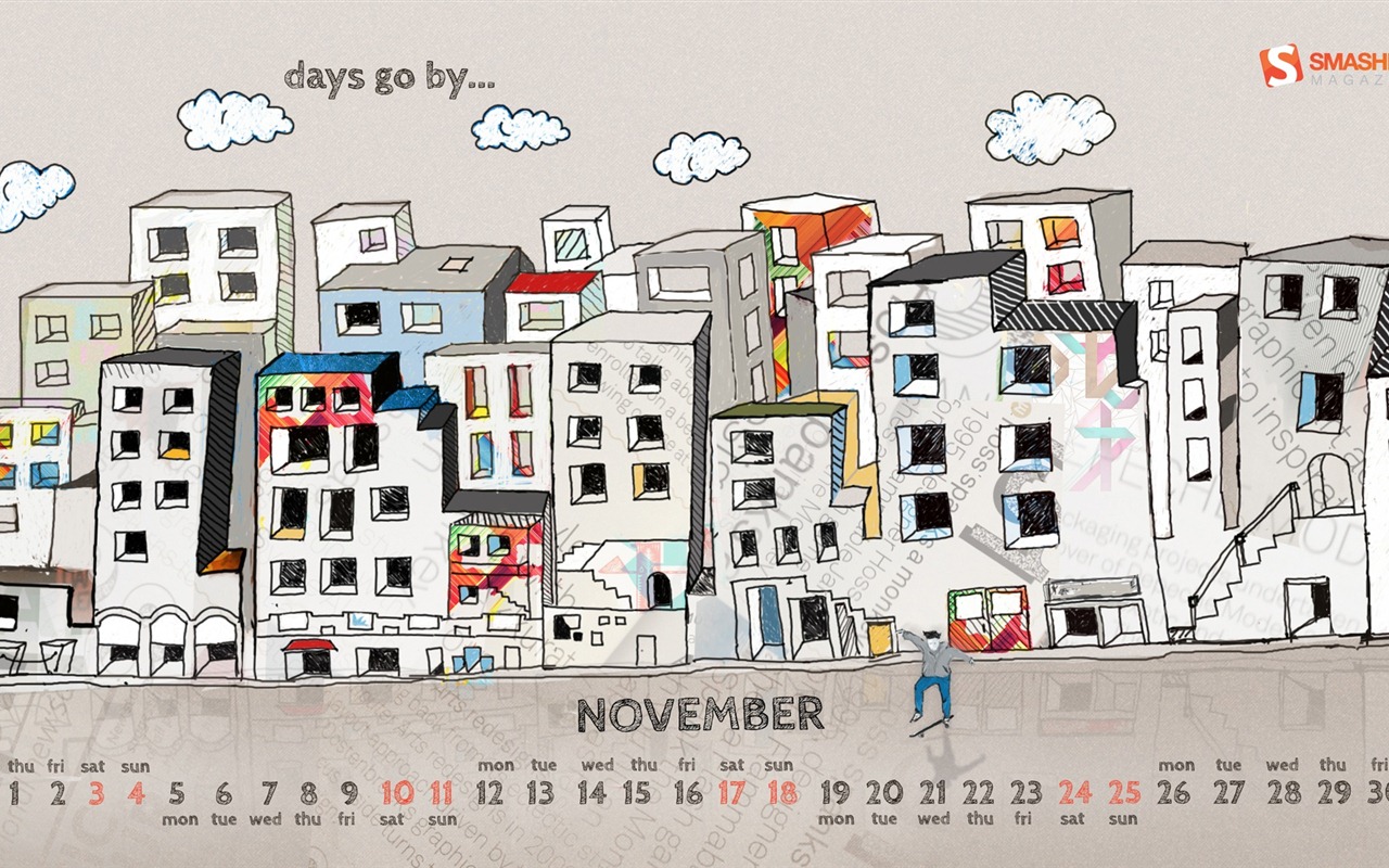 2012年11月カレンダー壁紙（1） #14 - 1280x800