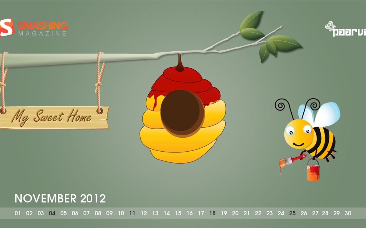 Novembre 2012 Calendar Wallpaper (2) #2 - 1280x800