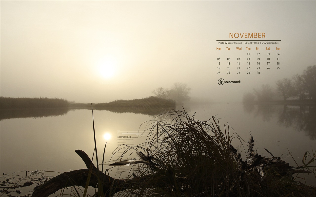 Novembre 2012 Calendar Wallpaper (2) #20 - 1280x800