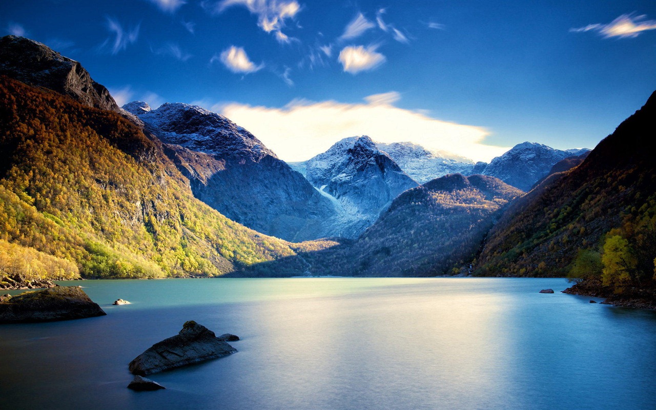 Lakes, sea, trees, forests, mountains, beautiful scenery wallpaper #2 - 1280x800