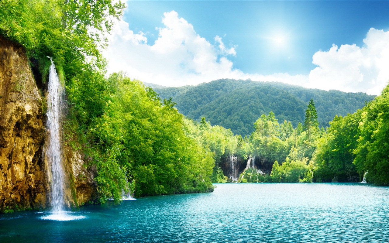 湖、海、木、森、山、美しい風景の壁紙 #20 - 1280x800