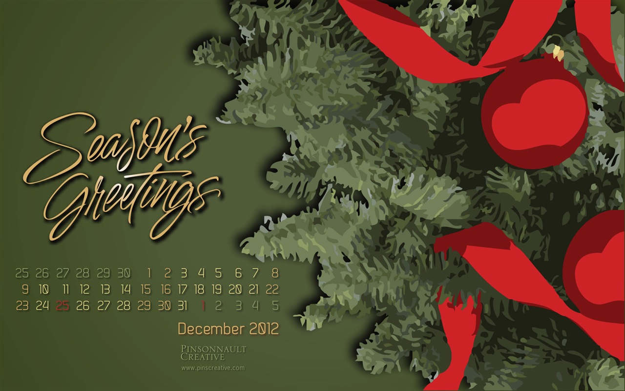 Dezember 2012 Kalender Wallpaper (1) #3 - 1280x800