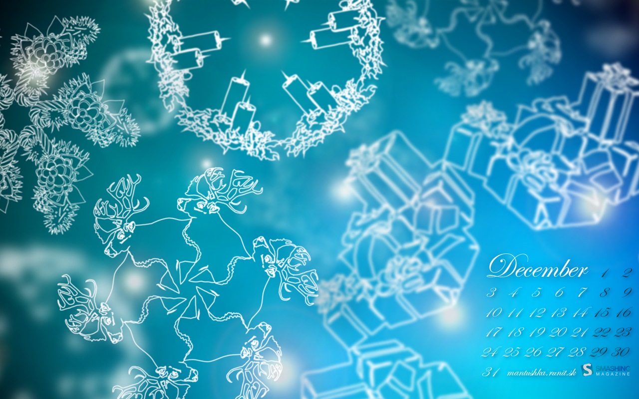 Dezember 2012 Kalender Wallpaper (1) #12 - 1280x800