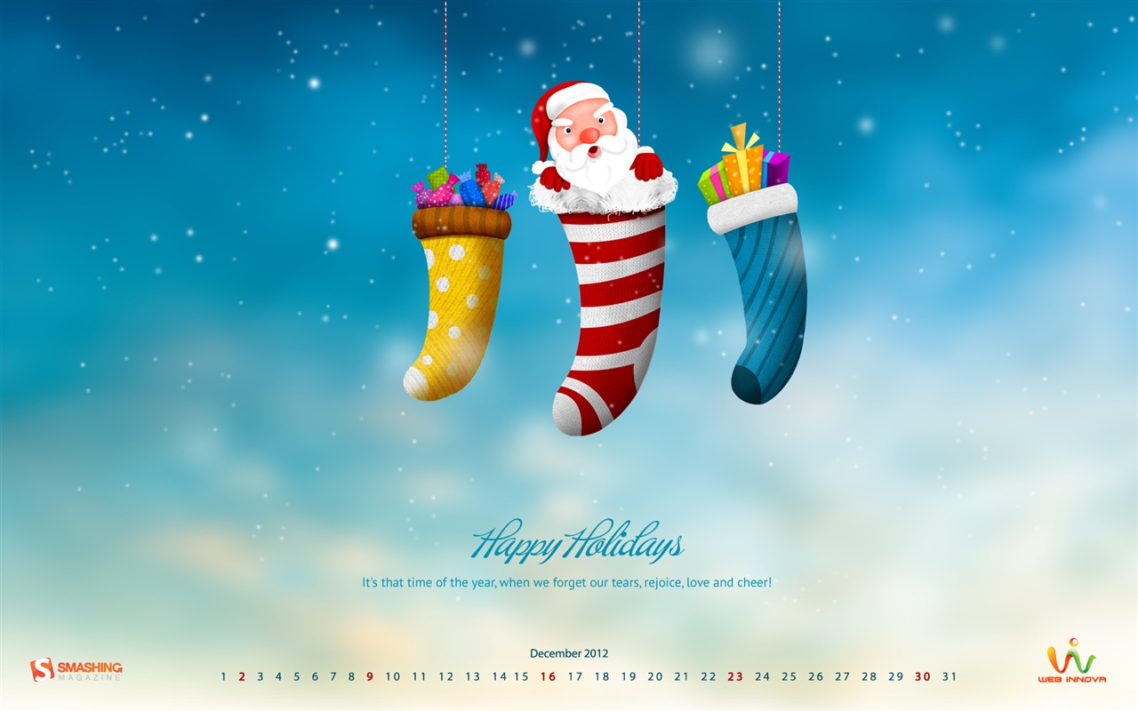 December 2012 Calendar wallpaper (1) #19 - 1280x800
