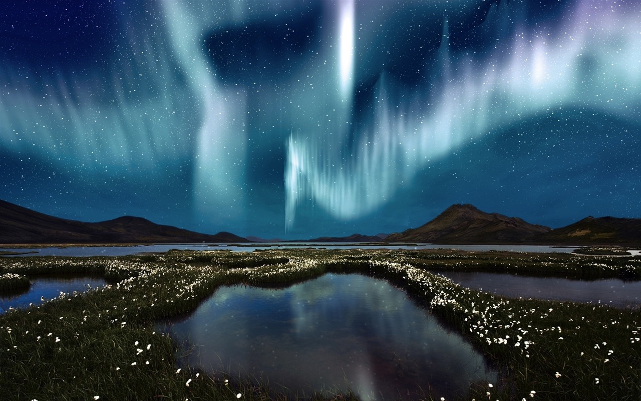 Природные чудеса Northern Lights HD обои (2) #7 - 1280x800