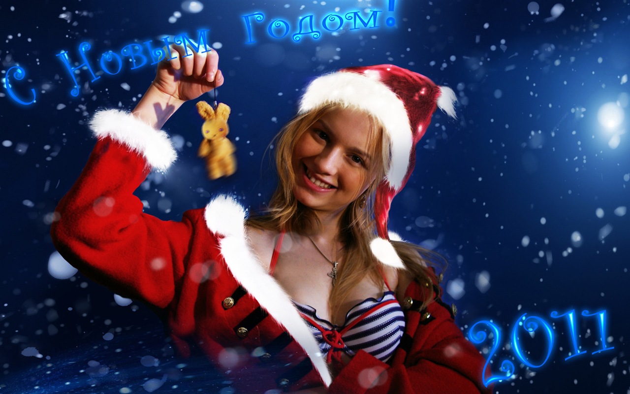 아름다운 크리스마스 소녀 HD 배경 화면 (1) #12 - 1280x800