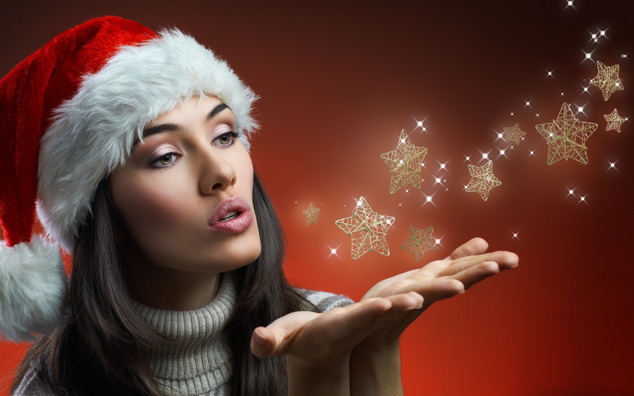 Beautiful Christmas girl HD wallpaper (2) #16 - 1280x800