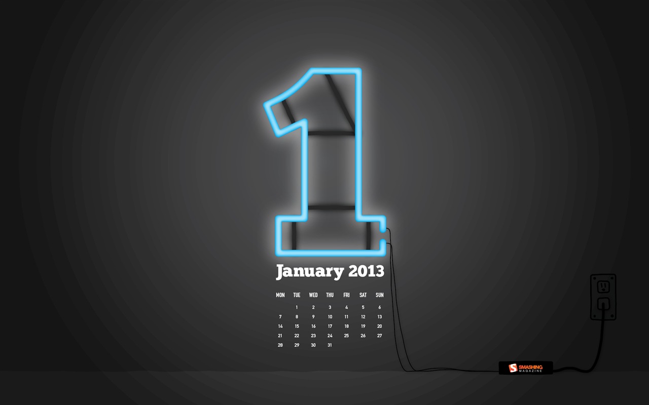 January 2013 Calendar wallpaper (1) #12 - 1280x800