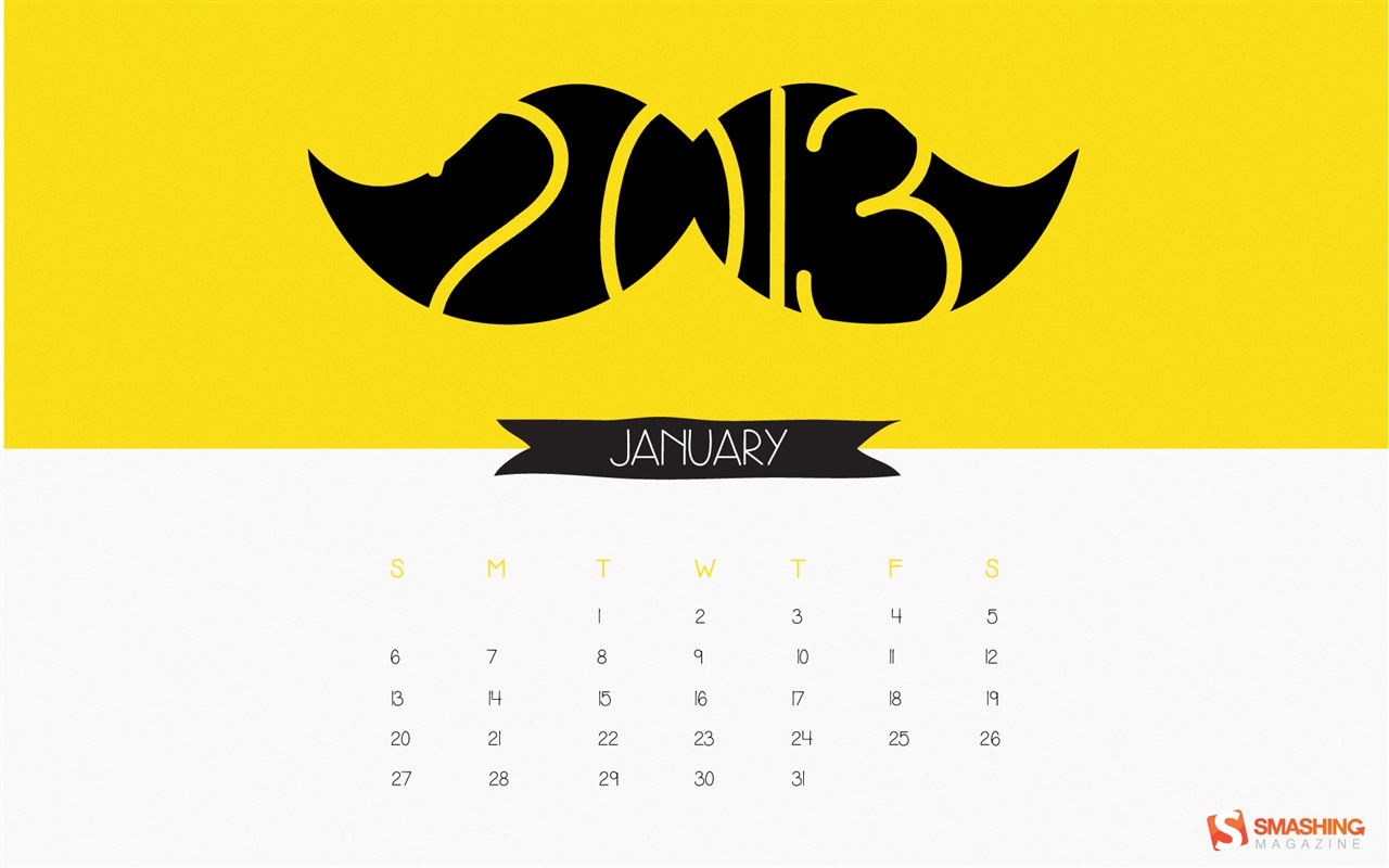 January 2013 Calendar wallpaper (1) #20 - 1280x800