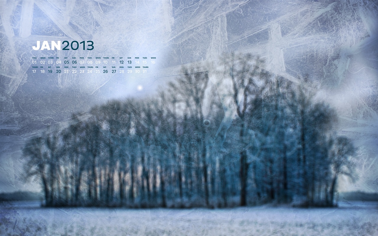 Januar 2013 Kalender Wallpaper (2) #17 - 1280x800