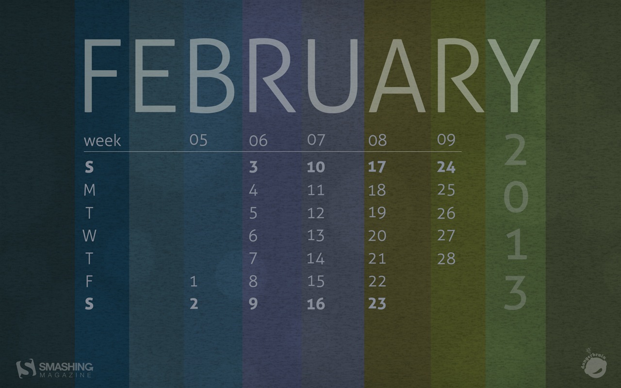 2013年2月カレンダー壁紙（2） #8 - 1280x800