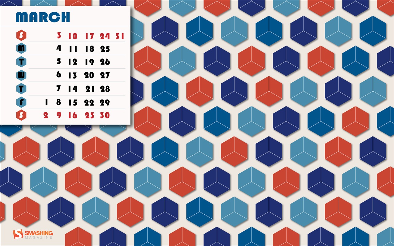March 2013 calendar wallpaper (1) #10 - 1280x800