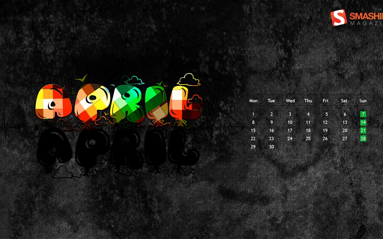 04 2013 Calendar fondo de pantalla (2) #8 - 1280x800