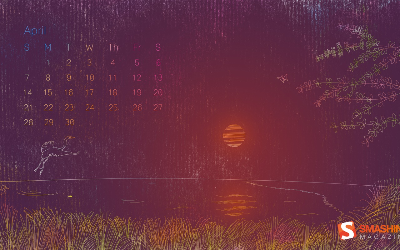 04 2013 Calendar fondo de pantalla (2) #19 - 1280x800