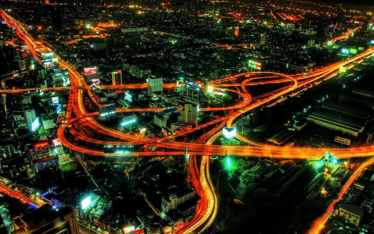 매력적인 도시의 밤 HD 배경 화면 #1 - 1280x800