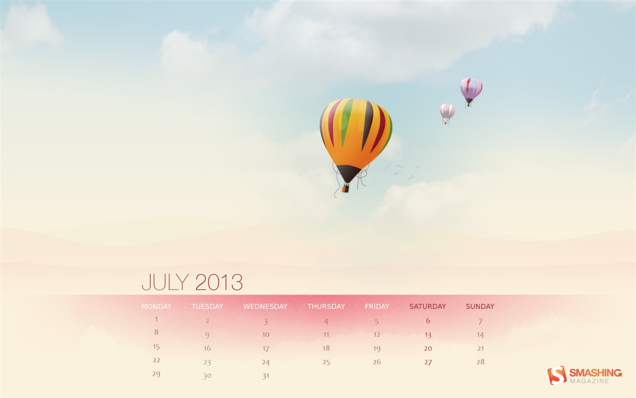 July 2013 calendar wallpaper (1) #18 - 1280x800