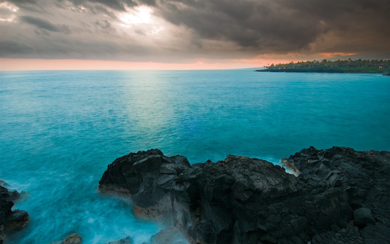 Modré moře pobřeží krajiny HD tapety na plochu #15 - 1280x800