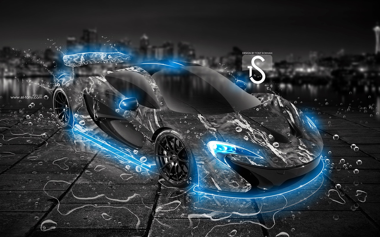 물 방울 스플래시, 아름다운 차 크리 에이 티브 디자인 배경 화면 #12 - 1280x800