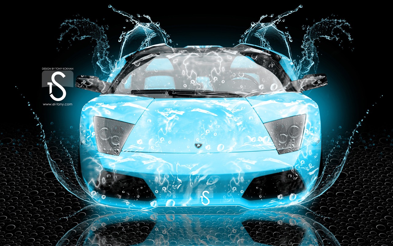 Wassertropfen spritzen, schönes Auto kreative Design Tapeten #16 - 1280x800