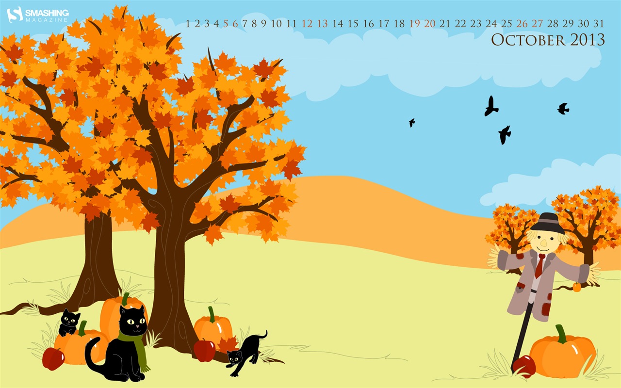 Октябрь 2013 Календарь обои (2) #15 - 1280x800
