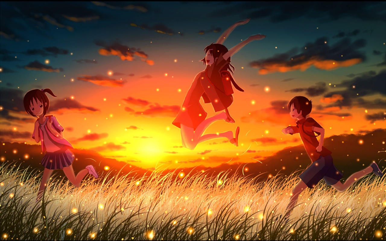 Firefly Summer beautiful anime wallpaper #1 - 1280x800