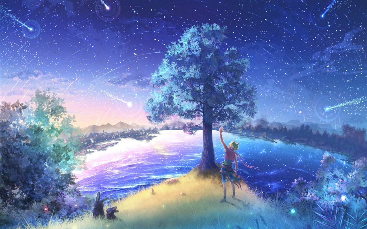 Firefly Summer beautiful anime wallpaper #14 - 1280x800