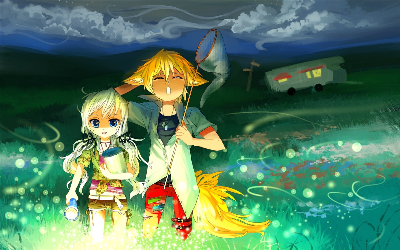 Firefly Summer beautiful anime wallpaper #15 - 1280x800
