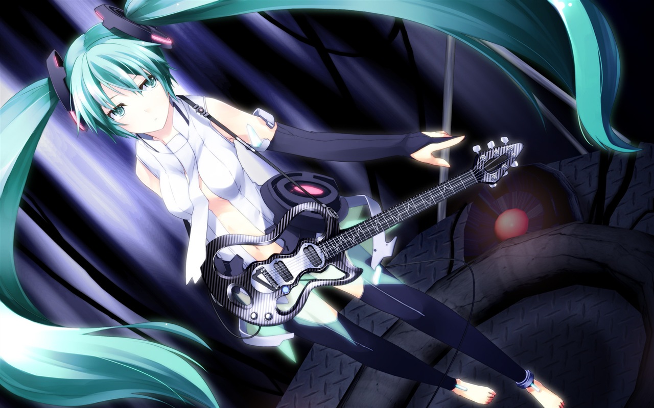 音楽ギターアニメの女の子HDの壁紙 #12 - 1280x800