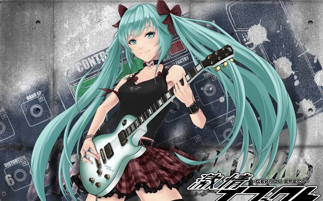音楽ギターアニメの女の子HDの壁紙 #14 - 1280x800