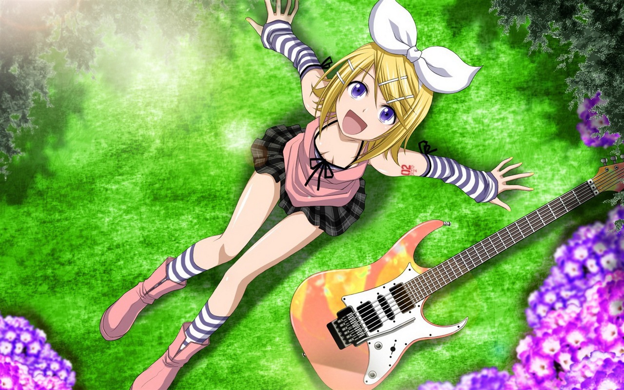 音楽ギターアニメの女の子HDの壁紙 #15 - 1280x800