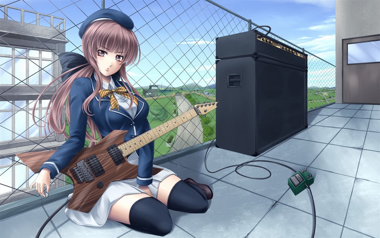 音楽ギターアニメの女の子HDの壁紙 #17 - 1280x800