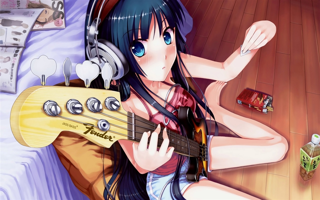 音乐吉他动漫女孩高清壁纸18 - 1280x800