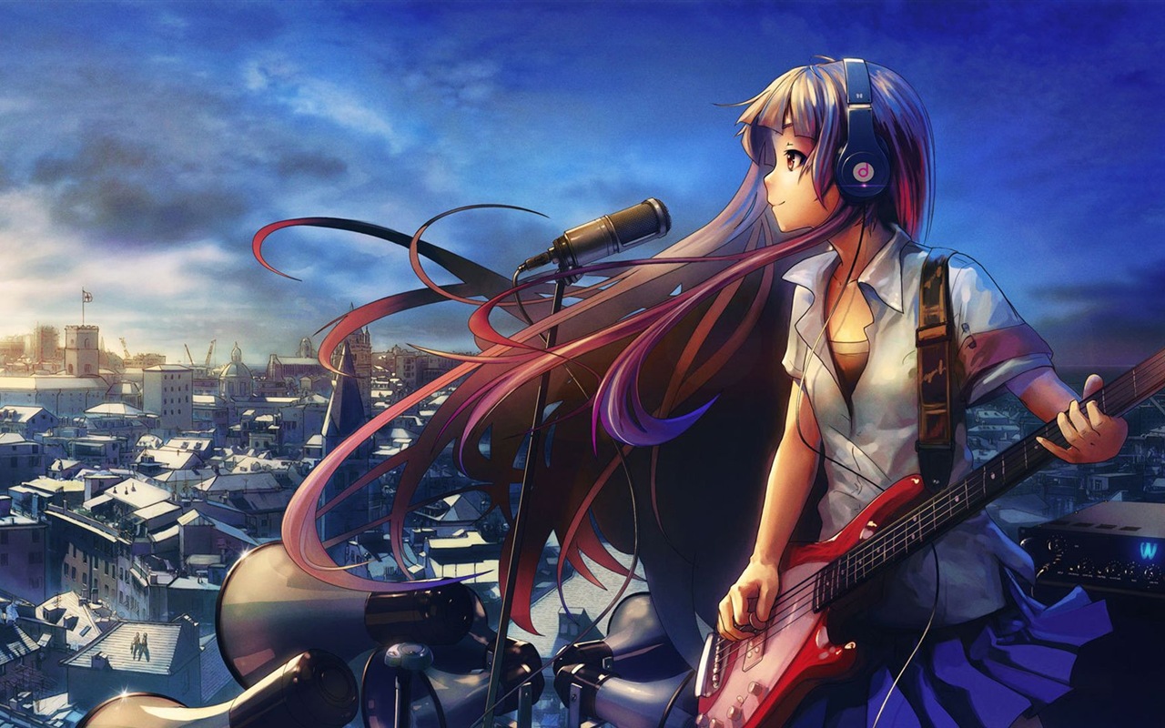 Musik Gitarre anime girl HD Wallpaper #20 - 1280x800