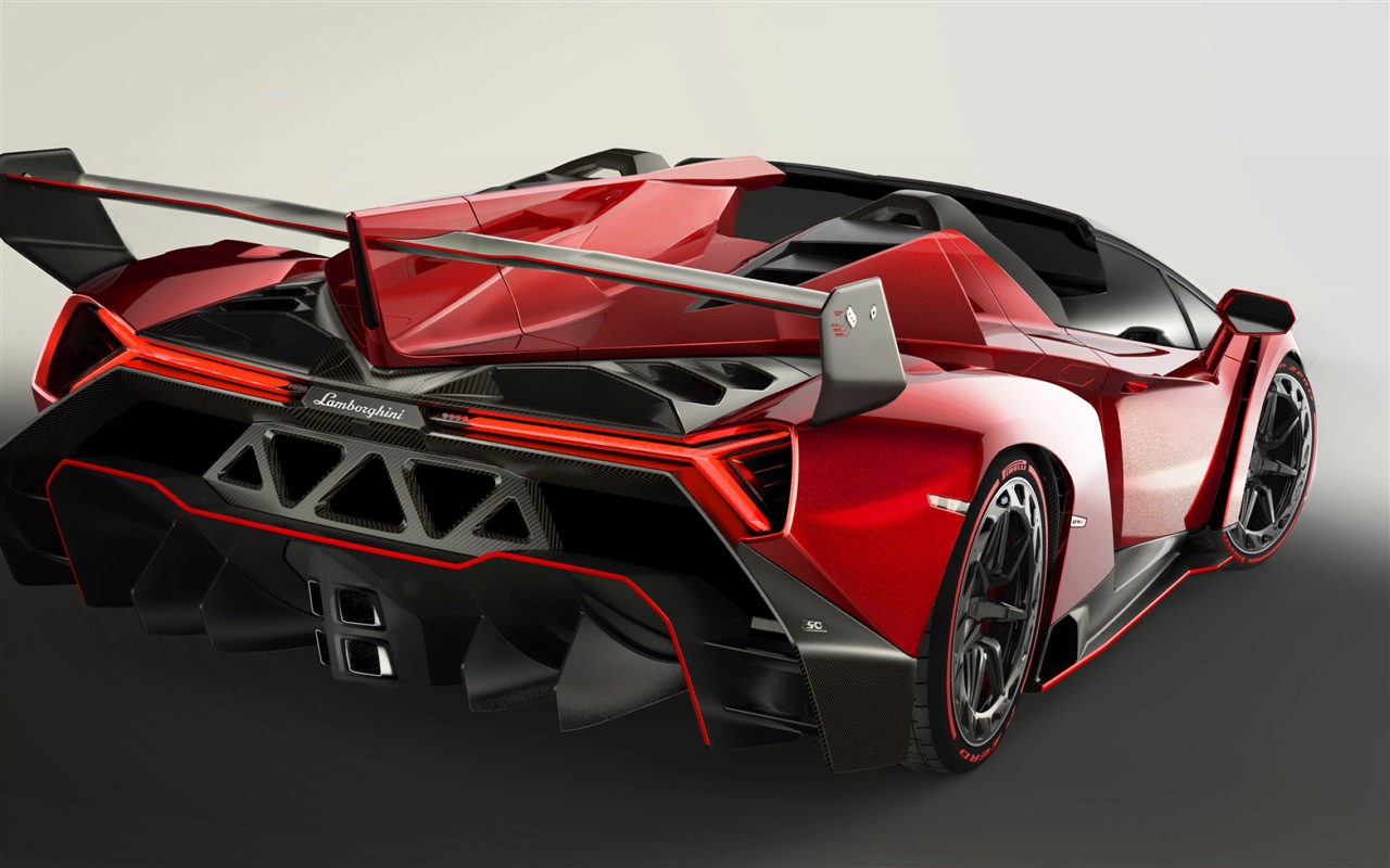 2014 Lamborghini Roadster Veneno красного суперкара HD обои #1 - 1280x800