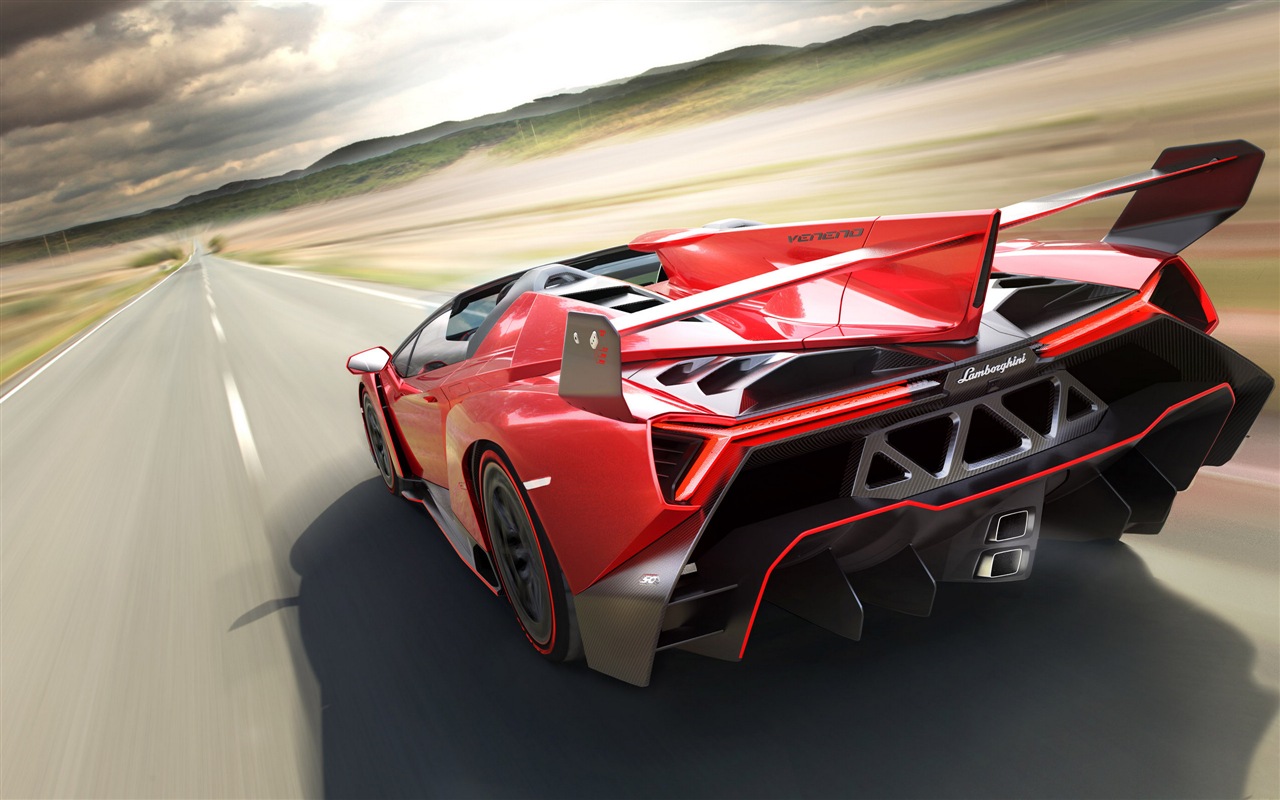 2014 Lamborghini Veneno Roadster rot Supersportwagen HD Wallpaper #2 - 1280x800