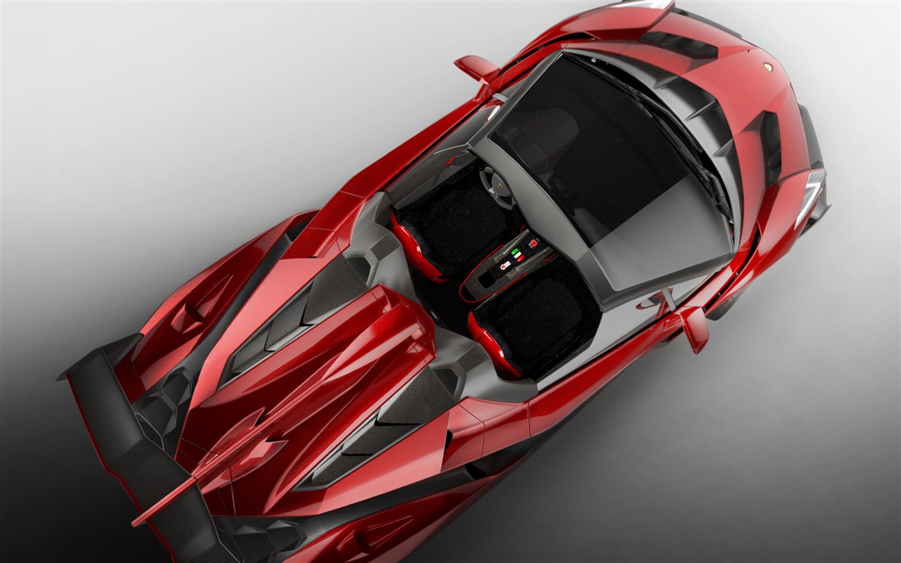2014 Lamborghini Roadster Veneno красного суперкара HD обои #5 - 1280x800