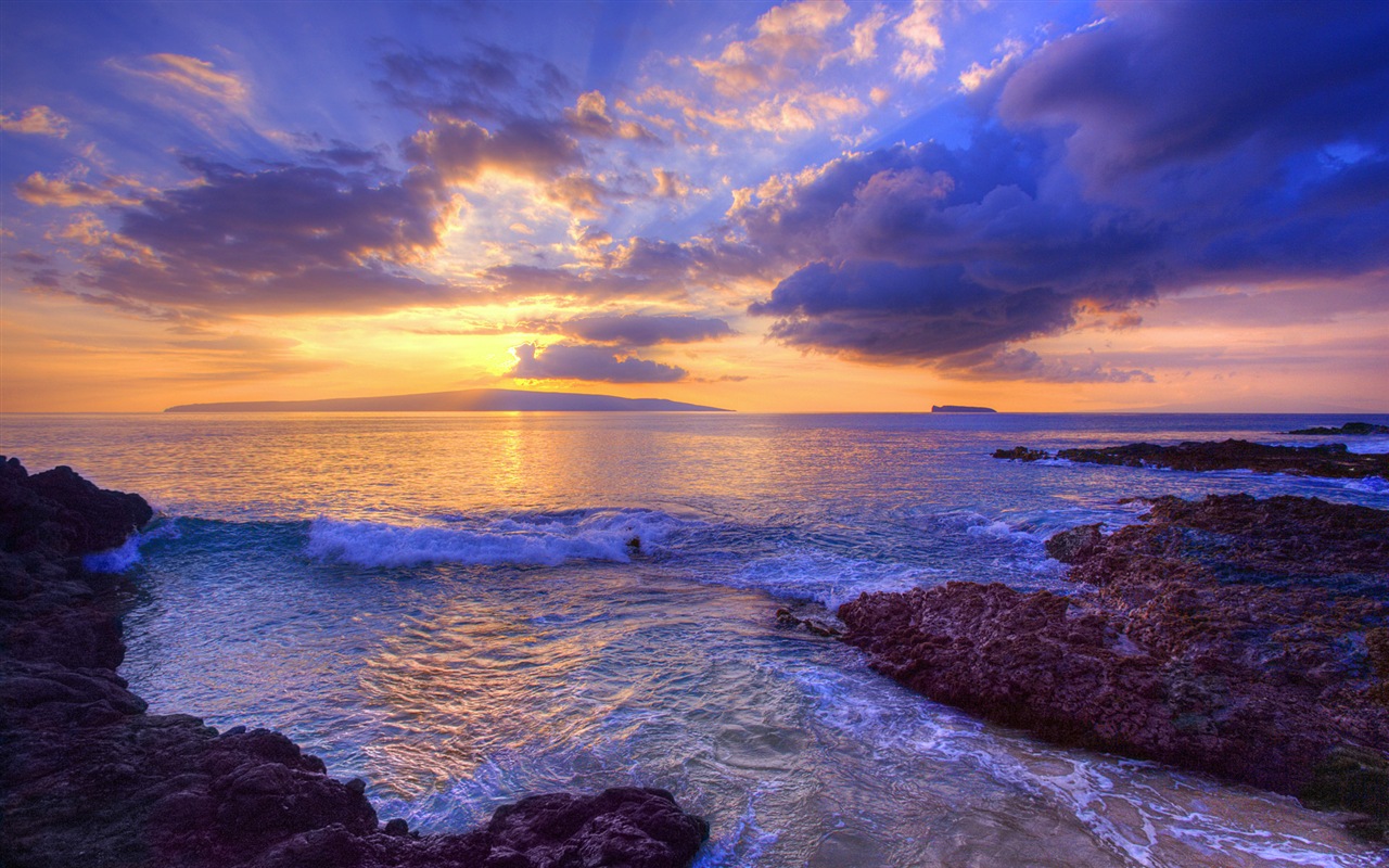 Windows 8 theme wallpaper: Beach sunrise and sunset views #2 - 1280x800