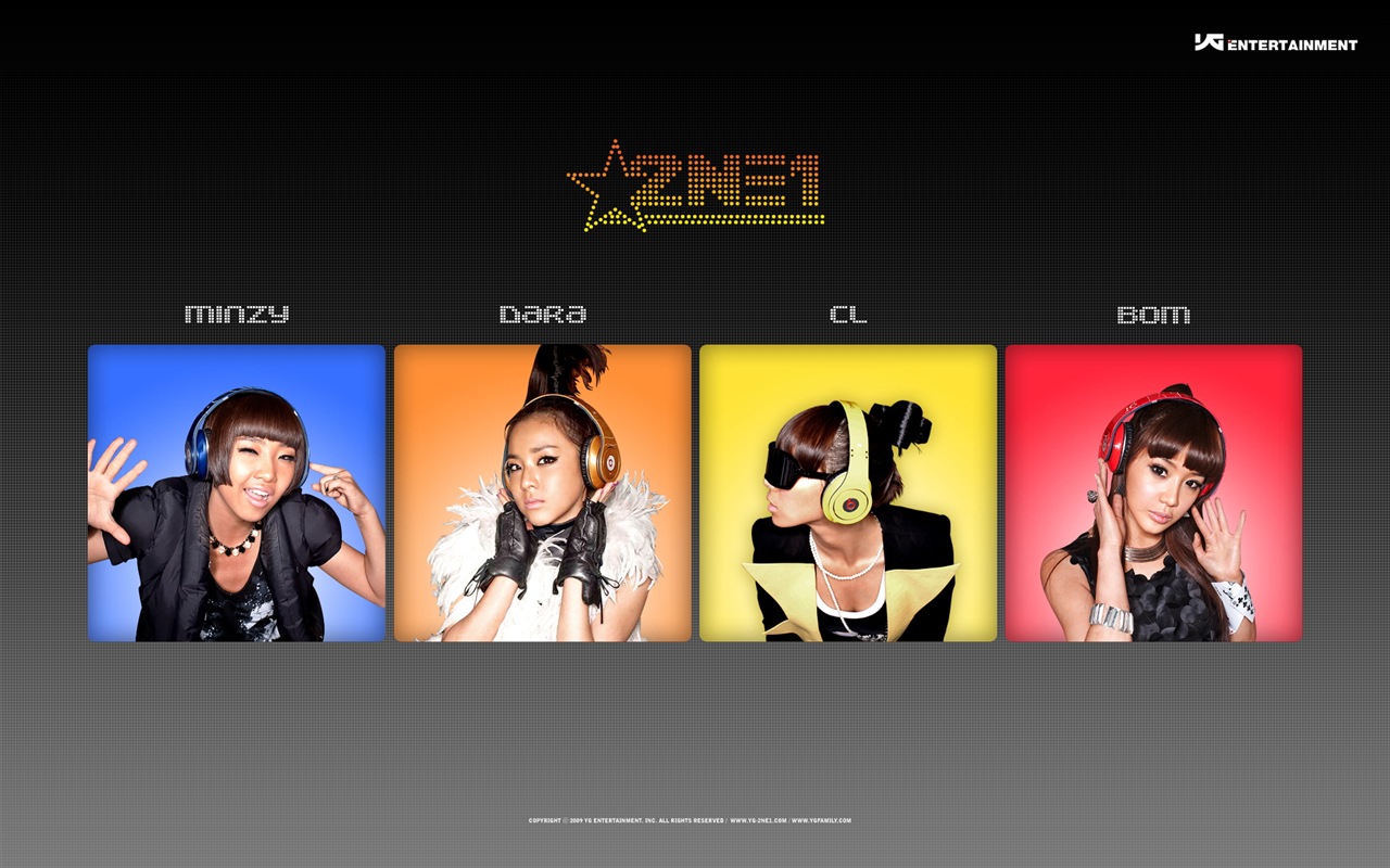 Korean music girls skupina 2NE1 HD tapety na plochu #16 - 1280x800