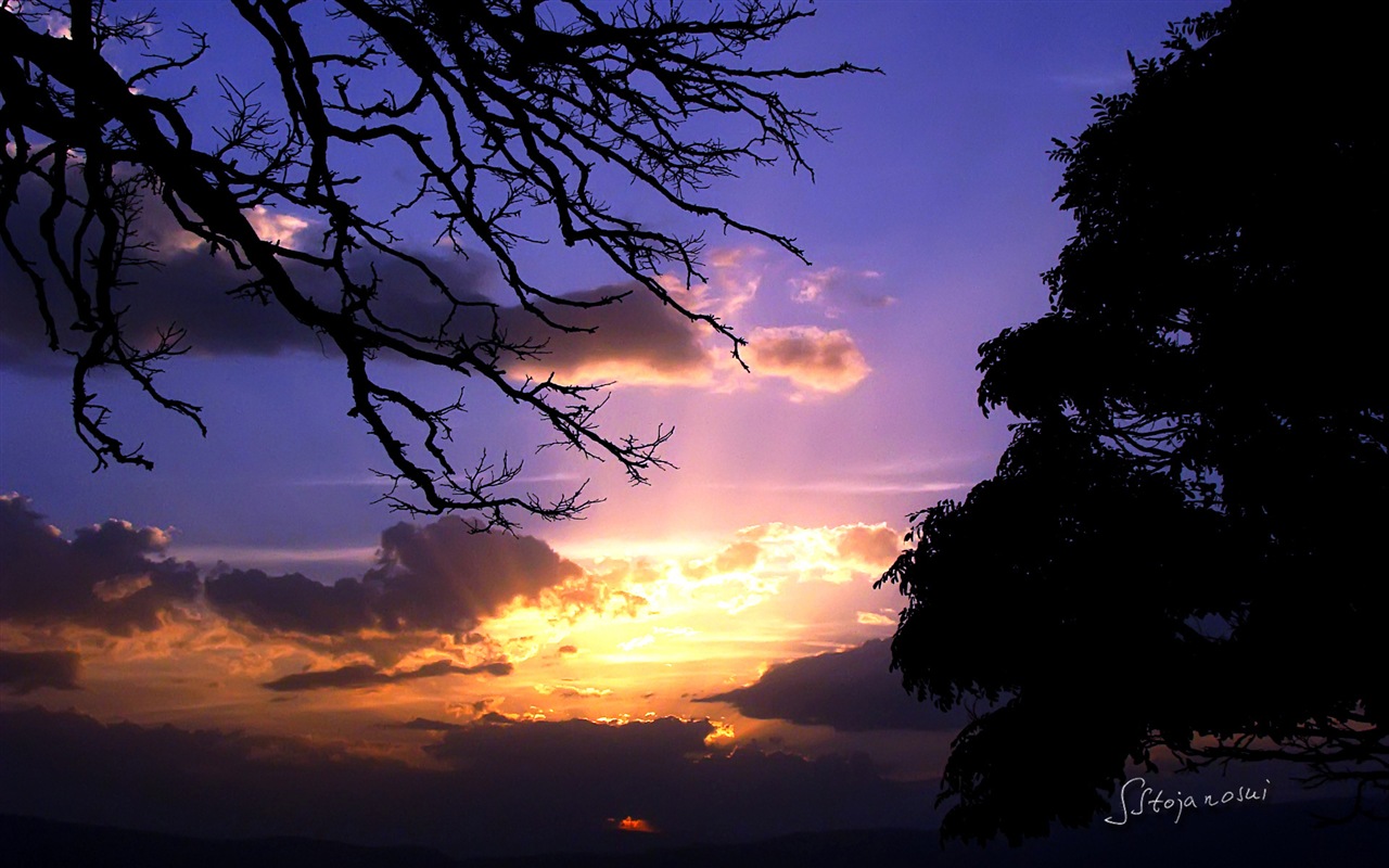 Po západu slunce, Lake Ohrid, Windows 8 téma HD Tapety na plochu #3 - 1280x800