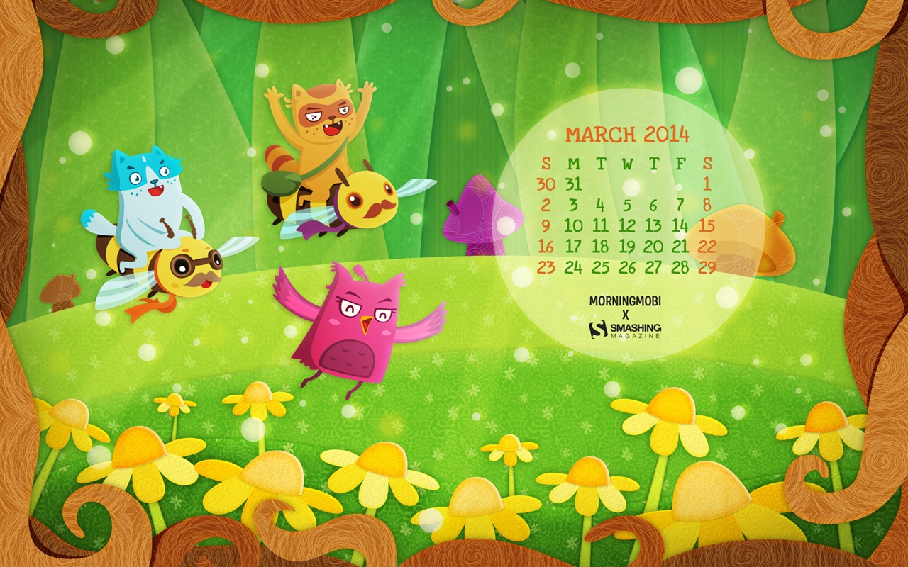 Март 2014 календарь обои (1) #16 - 1280x800
