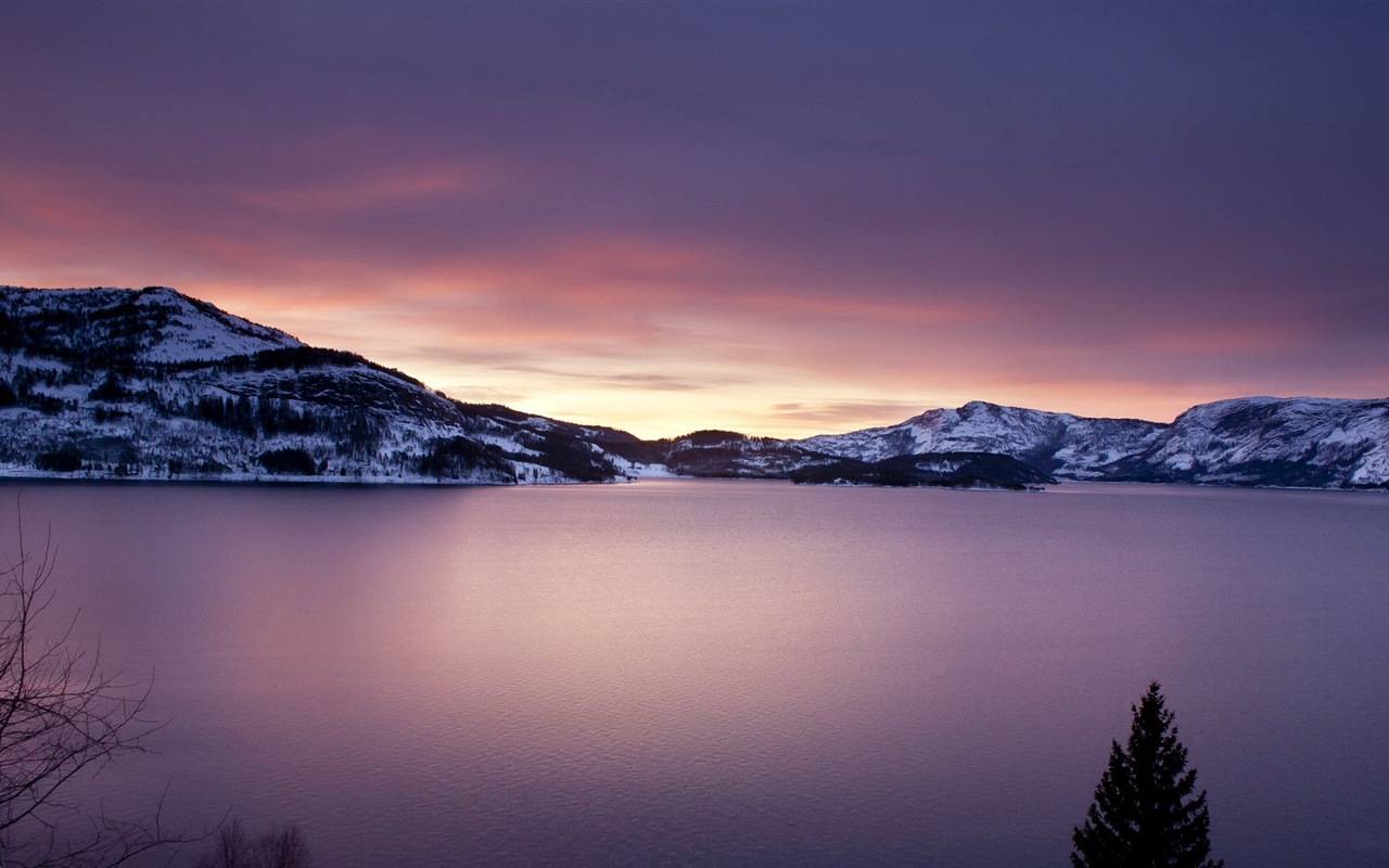 火山湖の風景HDの壁紙 #5 - 1280x800