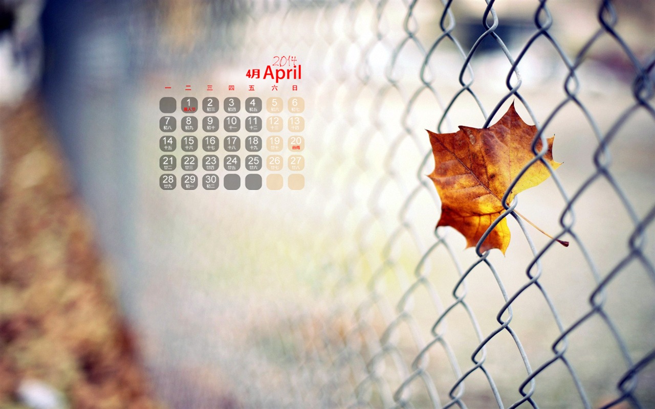 Avril 2014 calendriers fond d'écran (1) #1 - 1280x800