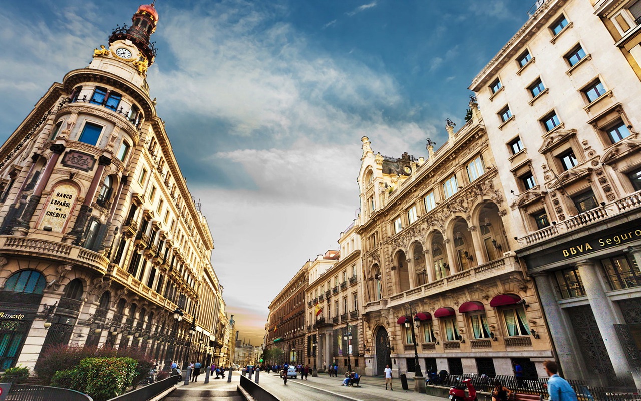 마드리드의 스페인의 수도, 도시 풍경의 HD 배경 화면 #5 - 1280x800