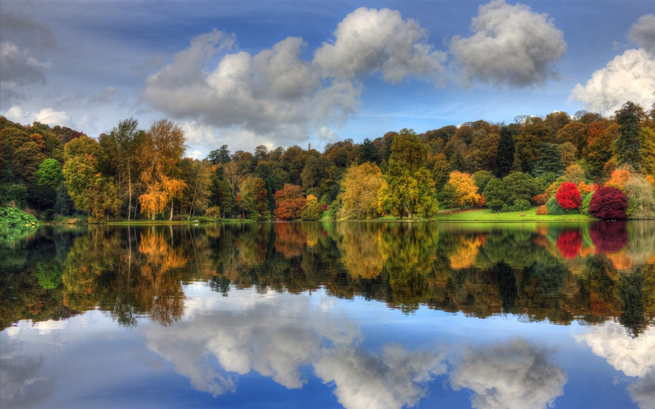 Wasser und Bäume im Herbst HD Wallpaper #11 - 1280x800