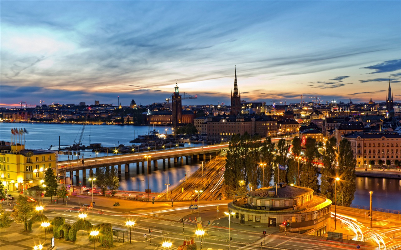 ストックホルム、スウェーデン、都市の風景の壁紙 #5 - 1280x800