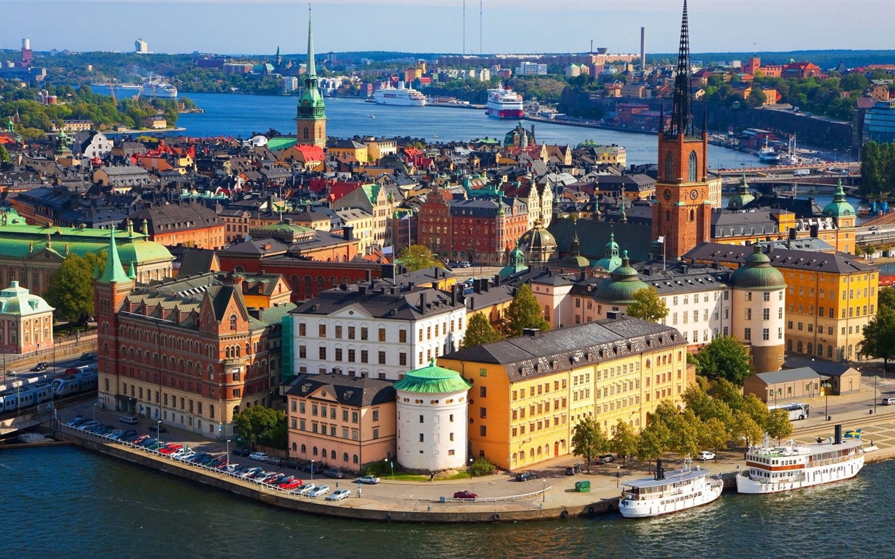 Stockholm, Suède, le fond d'écran paysage de la ville #8 - 1280x800