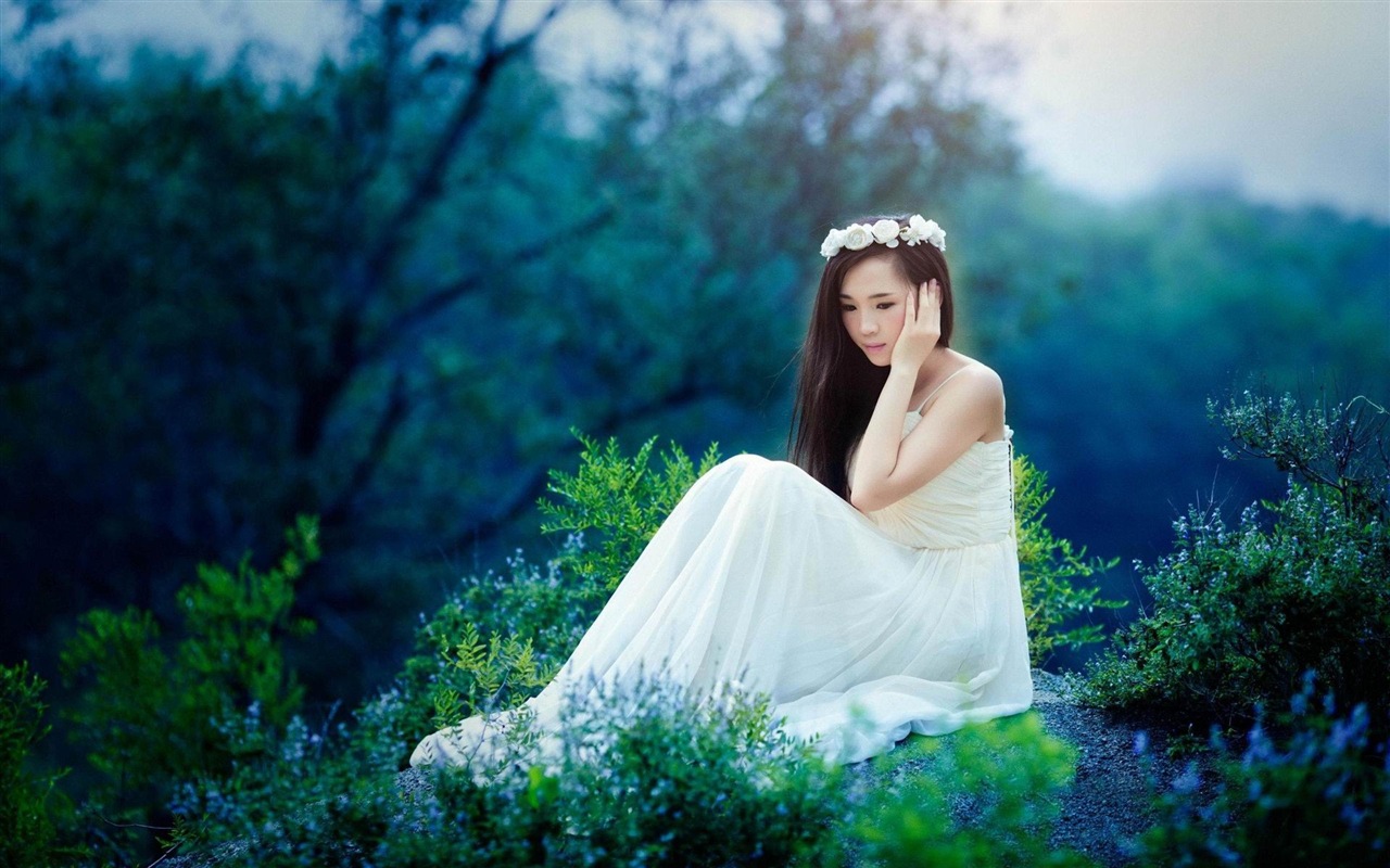 순수하고 사랑스러운 아시아 여자의 HD 배경 화면 #10 - 1280x800