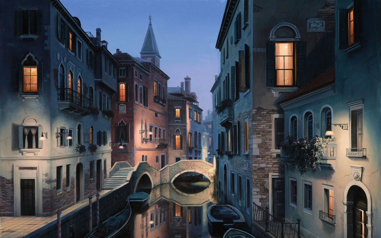 美しいウォータータウン、ヴェネツィアHDの壁紙 #7 - 1280x800